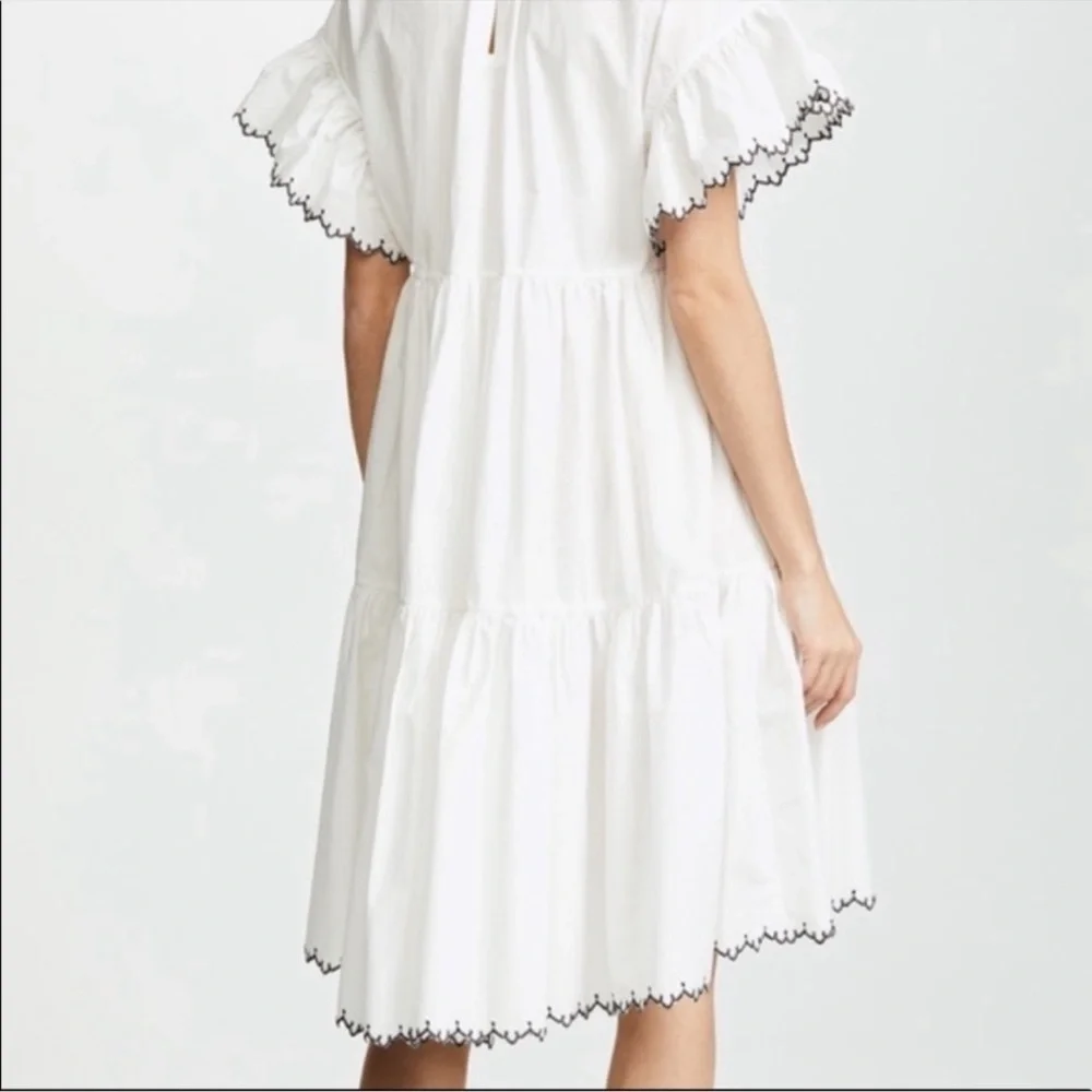 Ulla Johnson Dress Size 8 Rosemarie White Embroidered - Picture 6 of 6